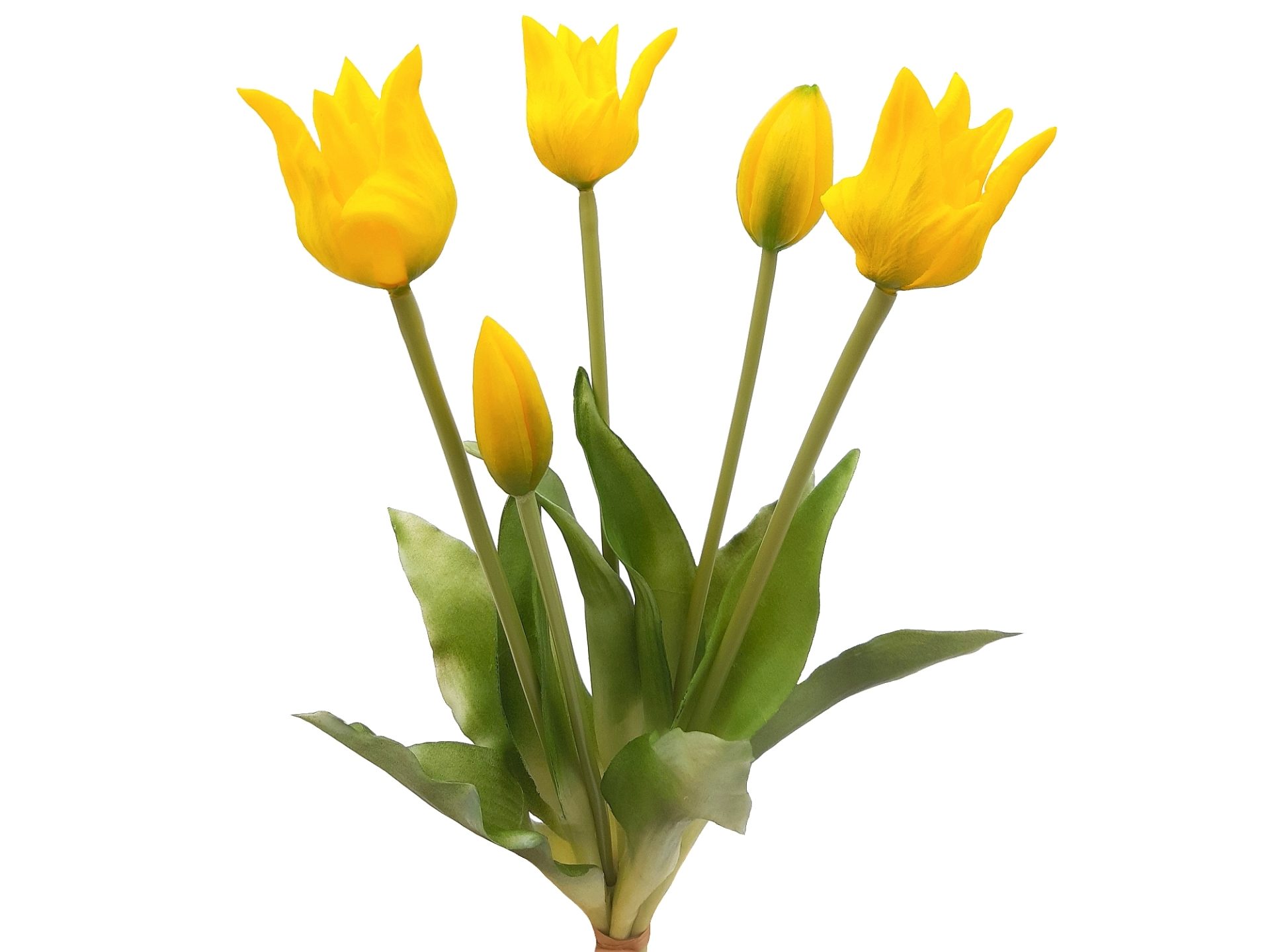tulipany-silikonowe-bukiet-5-szt-tulipan-zolty-olx