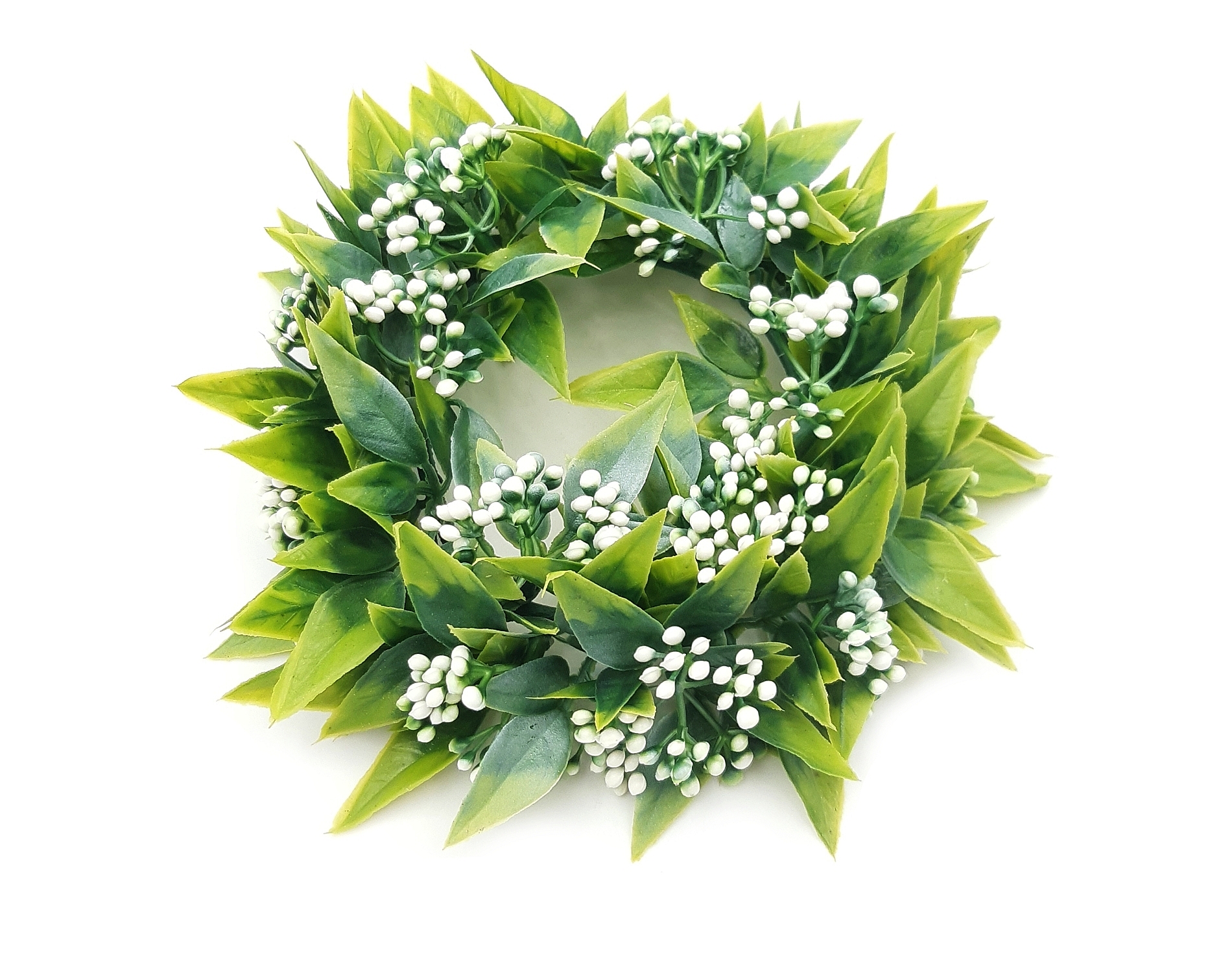 wianek-stroik-dekoracyjny-22-cm-biale-kwiaty olx