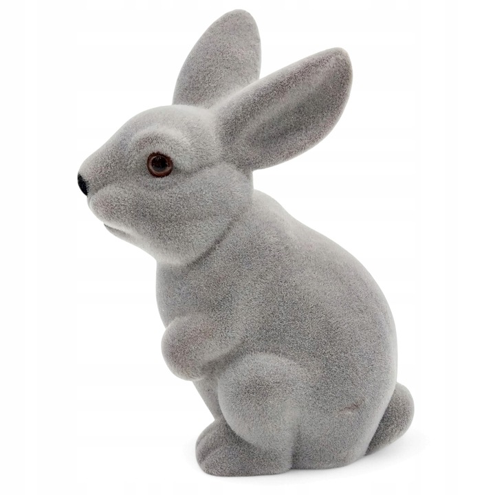 KROLICZEK-WIELKANOCNY-SZARY-ZAJAC-WELUROWY-DEKORACJA-SWIATECZNA-FIGURKA-Kod-producenta-zajaczek-wielkanocny-figurka-do-stroika-17cm