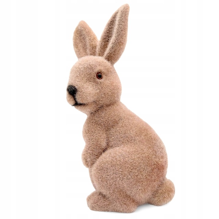ZAJAC-WIELKANOCNY-FLOKOWANY-BRAZOWY-FIGURKA-25cm-DEKORACJA-SWIATECZNA-Wysokosc-produktu-25-cm