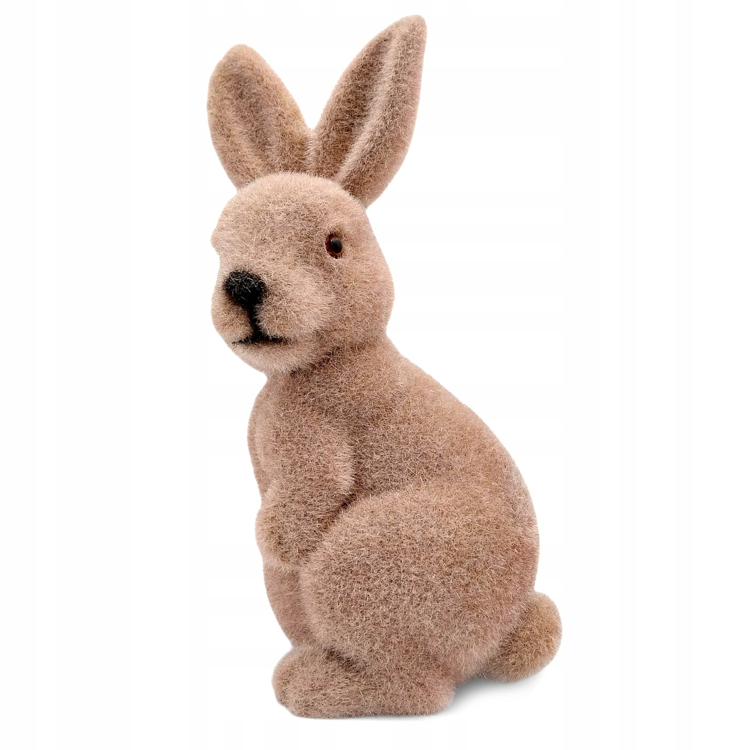 ZAJAC-WIELKANOCNY-FLOKOWANY-BRAZOWY-FIGURKA-25cm-DEKORACJA-SWIATECZNA