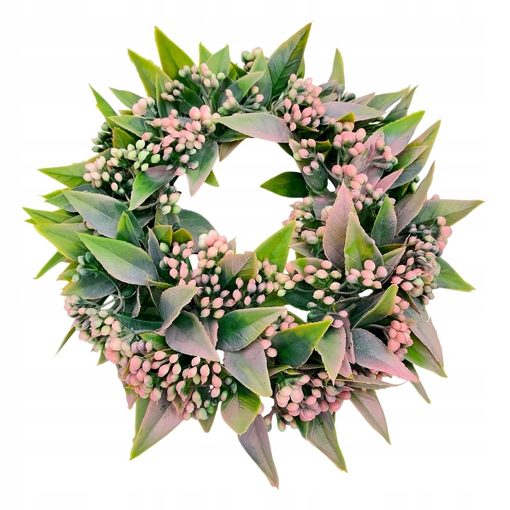 WIANEK-NA-DRZWI-WIOSENNY-STROIK-DEKORACYJNY-DO-ZAWIESZENIA-NA-STOL-22cm-Kod-producenta-sztuczne-kwiaty-kulki-do-kompozycji-boho