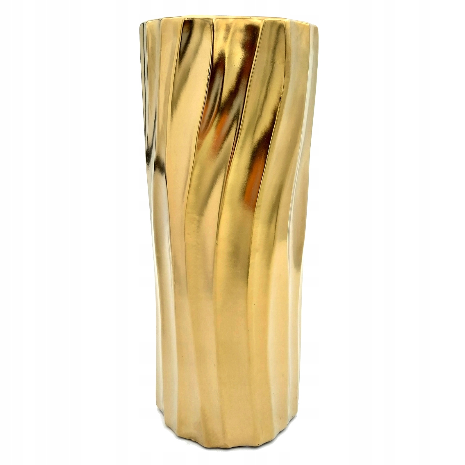 WAZON-CERAMICZNY-ZLOTY-FLAKON-NA-KWIATY-30cm-NOWOCZESNY-DEKORACYJNY