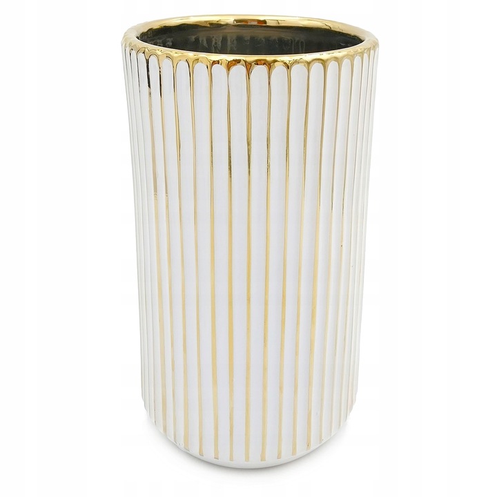 WAZON-NA-KWIATY-BIALY-ZLOTY-DUZY-FLAKON-CERAMICZNY-DEKORACYJNY-NOWOCZESNY-EAN-GTIN-5900291756226