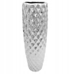WAZON-NA-KWIATY-SREBRNY-DUZY-FLAKON-CERAMICZNY-DEKORACYJNY-NOWOCZESNY-44cm-EAN-GTIN-5900291756448