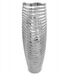 WAZON-NA-KWIATY-SREBRNY-DUZY-FLAKON-CERAMICZNY-DEKORACYJNY-NOWOCZESNY-45cm