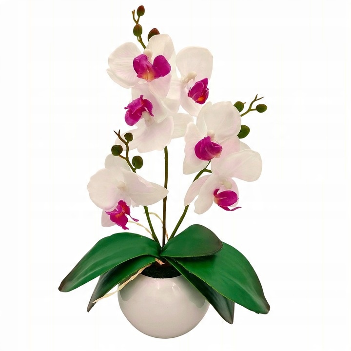 SZTUCZNY-STORCZYK-W-DONICZCE-BIALY-ROZOWY-ROSLINA-SZTUCZNA-ORCHIDEA-Kod-producenta-Storczyk-silikonowy-sztuczne-kwiaty