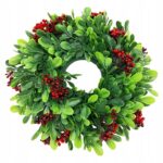WIANEK-NA-DRZWI-JESIENNY-BUKSZPANOWY-STROIK-WIENIEC-NA-GROB-CMENTARZ-25cm-Kod-producenta-wieniec-na-drzwi-wianek-na-znicz-z-kwiatami