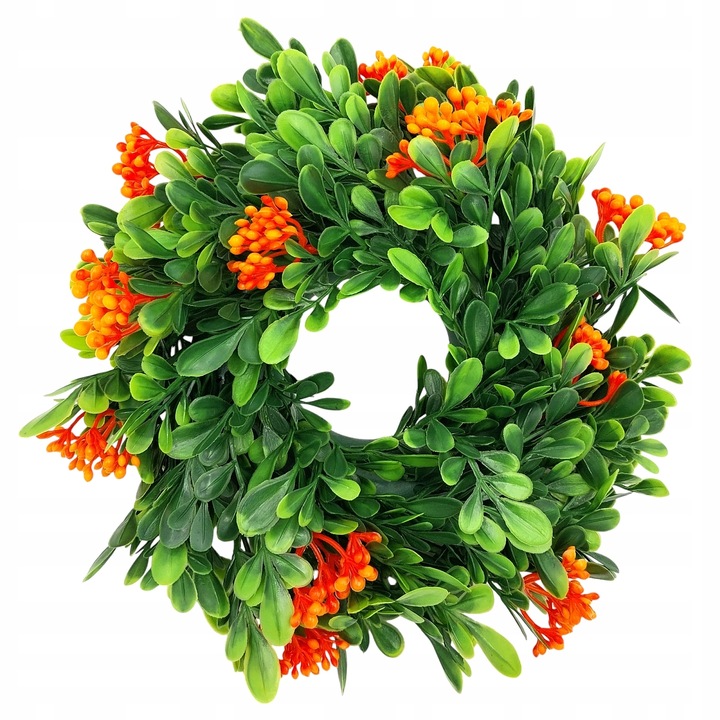 WIANEK-NA-DRZWI-JESIENNY-BUKSZPANOWY-STROIK-WIENIEC-NA-GROB-CMENTARZ-25cm-Marka-inna (4)