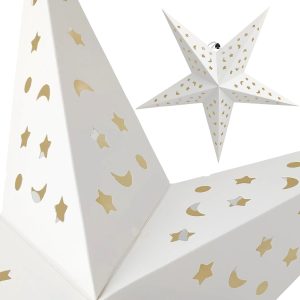 Gwiazda Papierowa Wisząca 55 cm Biała Ażurowa Ozdoba Świąteczna na Okno