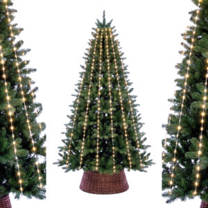 Lampki choinkowe 216 LED zewnętrzne  z pierścieniem 180cm ciepły biały