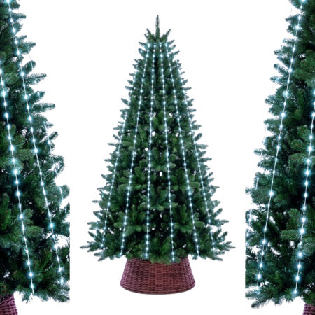 Lampki choinkowe 216 LED zewnętrzne  z pierścieniem 180cm zimny biały
