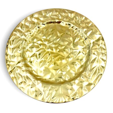 Podtalerz złoty dekoracyjny glamour 33 cm talerz ozdobny pod zastawę