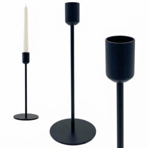 Świecznik Metalowy Czarny Mat Loft Nowoczesny 18cm lichtarz stożkowy